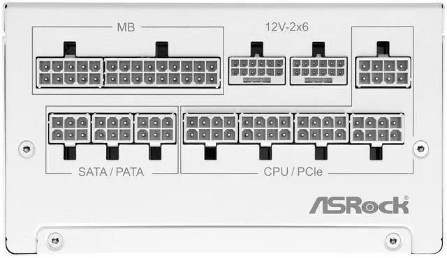 Alt view image 7 of 9 - ASRock Steel Legend SL-1200GW 1200W 80 PLUS GOLD & Cybenetics PLATINUM Full Modular Power Supply, ATX3.1 & PCIe5.1 Ready with Dual Color 12V-2x6 Cable, 10 Years Warranty, White Edition