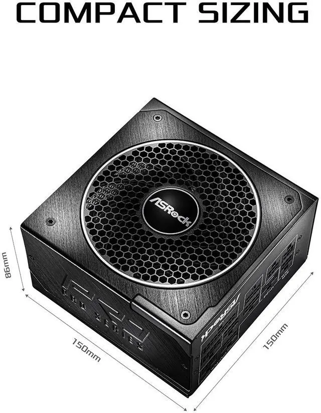 Alt view image 3 of 9 - ASRock PRO PRO-M850G 850 W ATX 3.1 80 PLUS GOLD Certified Power Supplies