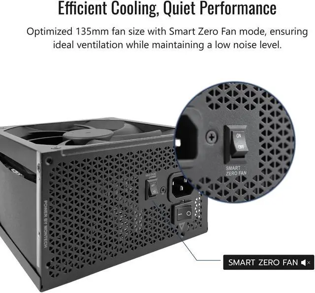 Alt view image 7 of 7 - MONTECH CENTURY II - 1200W High-End ATX Gaming Power Supply - 80 Plus Gold & Cybenetics Platinum - Fully Modular -  ATX 3.1 & PCIe 5.1 Ready with 12V-2x6 Cable - 10 Years Warranty