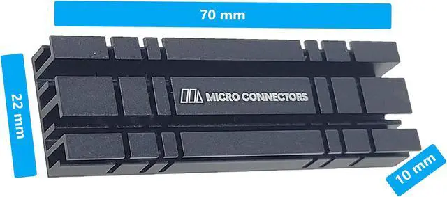 Alt view image 2 of 6 - Micro Connectors M.2 NVMe SSD 10mm Standard Size Heat Sink (NGFFM2-HS803-BK)