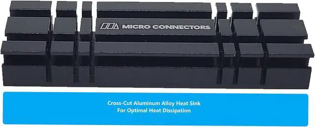 Alt view image 3 of 6 - Micro Connectors M.2 NVMe SSD 10mm Standard Size Heat Sink (NGFFM2-HS803-BK)