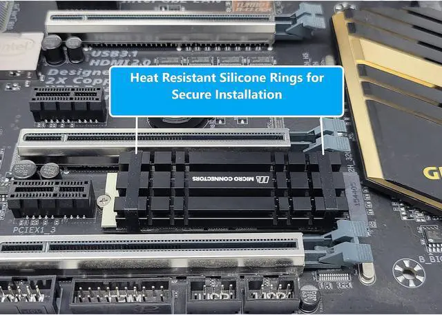 Alt view image 5 of 6 - Micro Connectors M.2 NVMe SSD 10mm Standard Size Heat Sink (NGFFM2-HS803-BK)