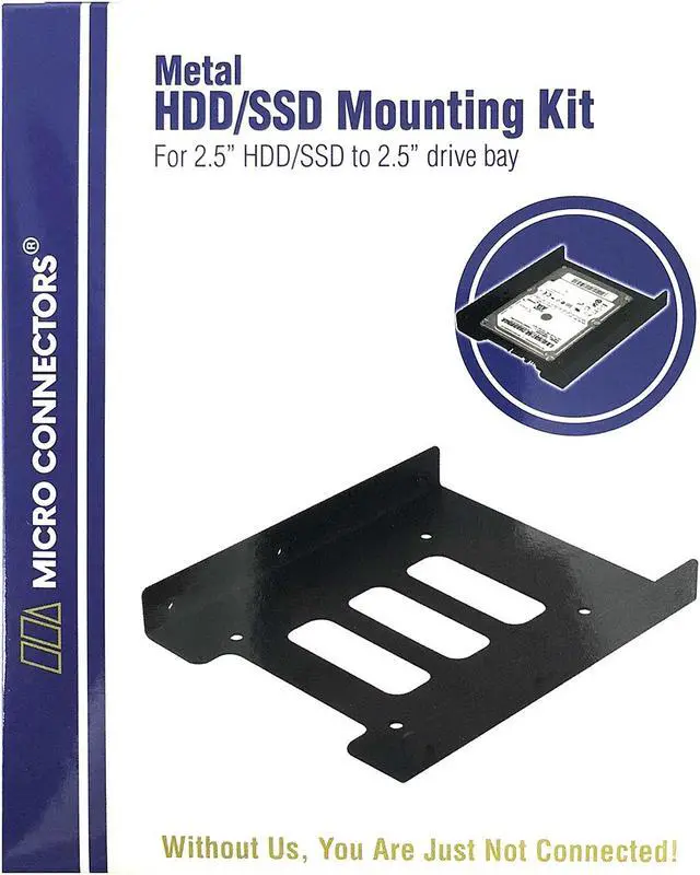 Alt view image 3 of 3 - Micro Connectors L02-250 Single 2.5" Metal HDD/SSD Mounting Bracket Kit for 2.5" HDD/SDD to 3.5" drive bay