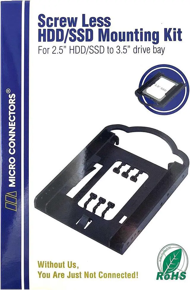 Alt view image 2 of 2 - Micro Connectors L02-125 Single 2.5" Screwless SSD/HDD Mounting Kit for 2.5" SSD/HDD to 3.5" drive bay