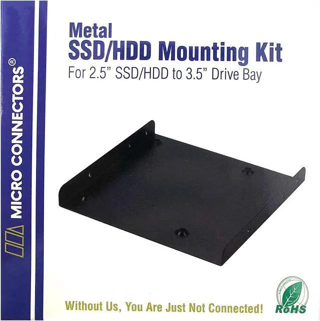 Alt view image 3 of 3 - Micro Connectors L02-35251 Single 2.5" Metal SSD/HDD Mounting Kit for 2.5" SSD/HDD to 3.5" drive bay