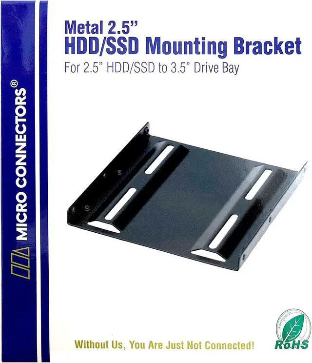 Alt view image 3 of 3 - Micro Connectors L02-35250B Single 2.5" Metal HDD/SSD Mounting Kit for 2.5" SSD/HDD to 3.5" drive bay