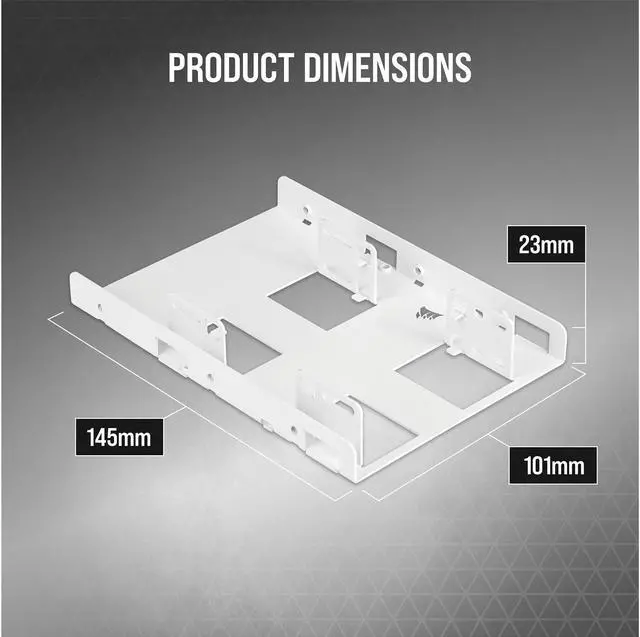 Alt view image 9 of 9 - Corsair Dual SSD Mounting Bracket CSSD-BRKT2W - White