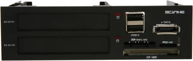 Alt view image 2 of 5 - Scythe SCKMRK-5 Kama Rack 5 Mobile Rack for two 2.5" SATA HDD/SSD w/ Card Reader & USB/e-SATA Port