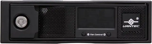 Alt view image 2 of 5 - Vantec EZ Swap 4 3.5" Aluminum Removable Trayless SATA Hard Drive Rack With LCD and Fan - Model MRK-401ST-BK