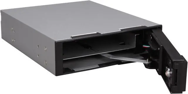 Alt view image 3 of 5 - Vantec EZ Swap 4 3.5" Aluminum Removable Trayless SATA Hard Drive Rack With LCD and Fan - Model MRK-401ST-BK