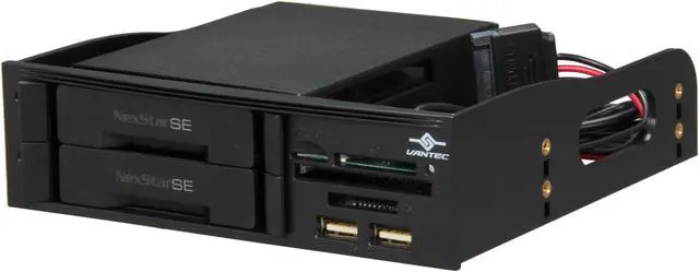 Main image of Vantec NexStar SE MRK-525CRU2 Dual 2.5" SATA 6Gb/s SSD/HDD Mobile Rack with All-In-One Memory Card Reader & USB 2.0 Ports, SATA III ready (Supports 7, 9.5, 12.5, 15mm height SSD/HDD)