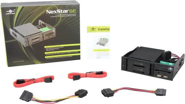 Alt view image 5 of 5 - Vantec NexStar SE MRK-525CRU2 Dual 2.5" SATA 6Gb/s SSD/HDD Mobile Rack with All-In-One Memory Card Reader & USB 2.0 Ports, SATA III ready (Supports 7, 9.5, 12.5, 15mm height SSD/HDD)