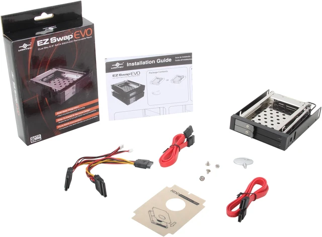 Alt view image 5 of 5 - VANTEC MRK-225S6-BK Dual Bay 2.5" SATA SSD/ HDD Remov able Rack