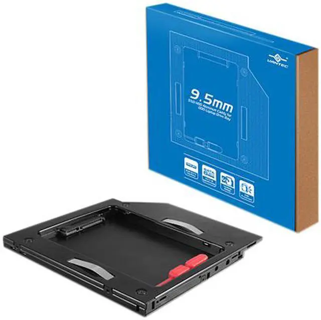 Alt view image 4 of 4 - VANTEC MRK-HC95A-BK SSD/HDD Aluminum Caddy for 9.5mm ODD Laptop Drive Bay