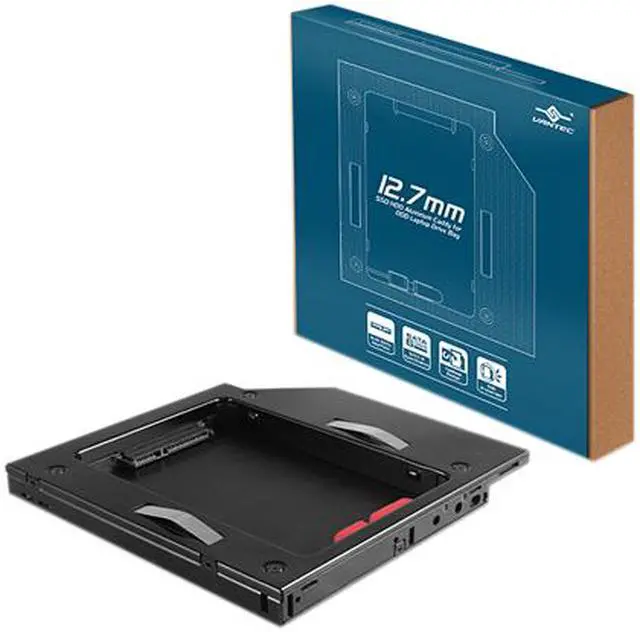 Alt view image 4 of 4 - VANTEC MRK-HC127A-BK SSD/HDD Aluminum Caddy for 12.7mm ODD Laptop Drive Bay