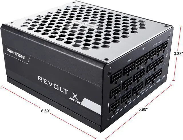 Alt view image 10 of 10 - Phanteks Revolt X PH-P1000PS 80PLUS Platinum, 1000W, Patented Power Splitter Technology, Fully Modular, Dual System Support