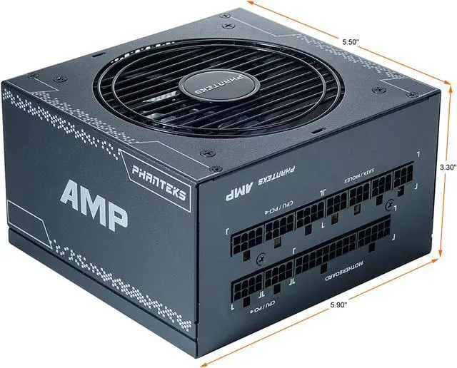 Alt view image 2 of 9 - Phanteks Amp PH-P1000G 1000 W ATX12V 80 PLUS GOLD Certified Full Modular PFC Power Supply