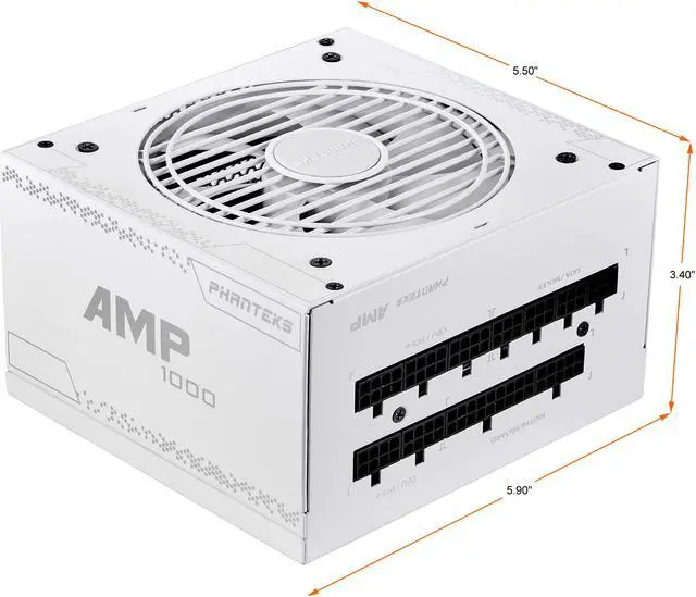 Alt view image 2 of 10 - Phanteks AMP Series PH-P1000G_WT01 1000 W ATX 80 PLUS GOLD Certified Full Modular Power Supply