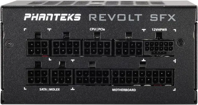 Alt view image 4 of 7 - Phanteks Revolt SFX 850W 80PLUS Platinum, Super Compact SFX form factor, ATX 3.0, PCIe 5.0 Power Supply, Fully Modular, Platinum-rated efficiency, Silent fan, Black