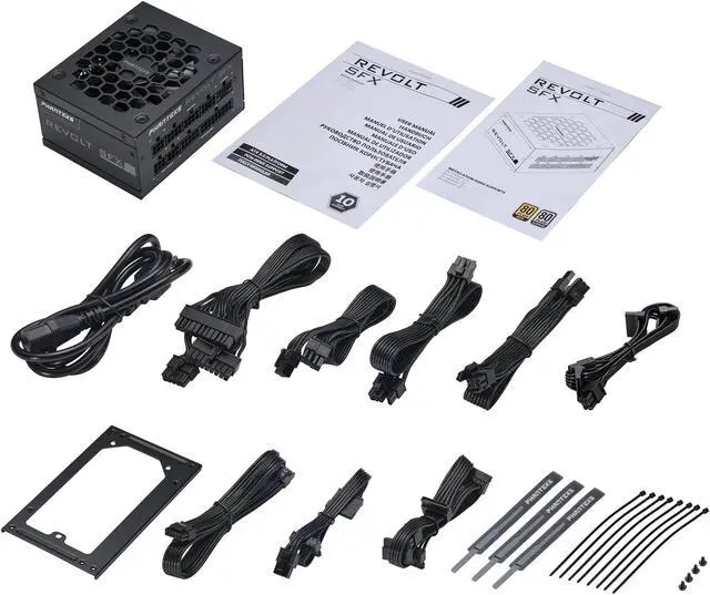 Alt view image 7 of 7 - Phanteks Revolt SFX 850W 80PLUS Platinum, Super Compact SFX form factor, ATX 3.0, PCIe 5.0 Power Supply, Fully Modular, Platinum-rated efficiency, Silent fan, Black