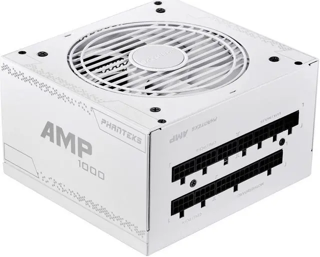 Main image of Phanteks AMP 1000W V2 80PLUS Gold White Edition, ATX Power Supply, 12VHPWR Included, Fully Modular, Hybrid Mode, Silent fan, Revolt PRO LINK Certified