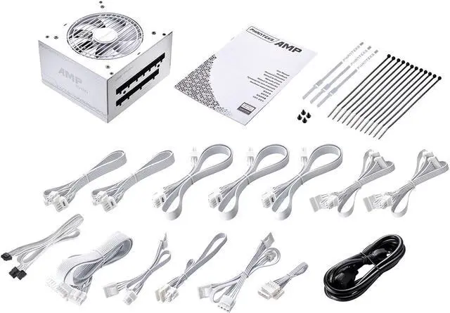 Alt view image 8 of 9 - Phanteks AMP 1000W V2 80PLUS Gold White Edition, ATX Power Supply, 12VHPWR Included, Fully Modular, Hybrid Mode, Silent fan, Revolt PRO LINK Certified