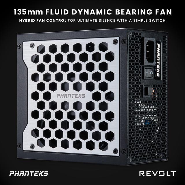 Alt view image 6 of 6 - Phanteks Revolt 1000W 80PLUS Platinum, ATX 3.0, PCIe 5.0, Fully Modular, Cable-less, Power Supply Unit Only (cables sold separately), Black