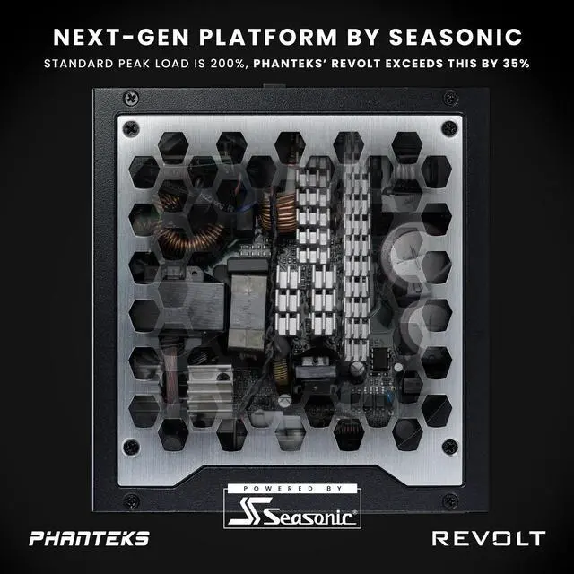 Alt view image 4 of 6 - Phanteks Revolt 1200W 80PLUS Platinum, ATX 3.0, PCIe 5.0, Fully Modular, Cable-less, Power Supply Unit Only (cables sold separately), Black