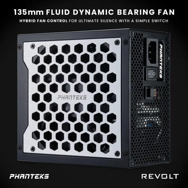 Alt view image 6 of 6 - Phanteks Revolt 1200W 80PLUS Platinum, ATX 3.0, PCIe 5.0, Fully Modular, Cable-less, Power Supply Unit Only (cables sold separately), Black