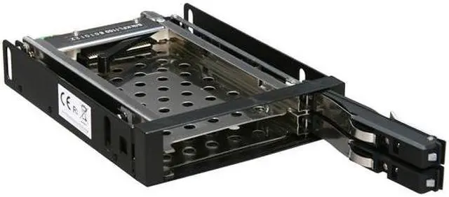 Alt view image 3 of 4 - KINGWIN KF-251-BK 2.5" Dual Bay SATA Internal Hot Swap Rack w/ Keylock