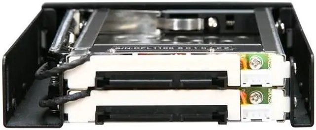 Alt view image 4 of 4 - KINGWIN KF-251-BK 2.5" Dual Bay SATA Internal Hot Swap Rack w/ Keylock