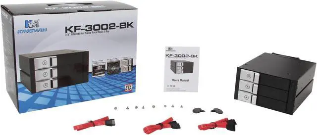 Alt view image 6 of 6 - KINGWIN KF-3002-BK Multi-Bay Internal Rack, 3 Drives For 2 Bay Space For SATA