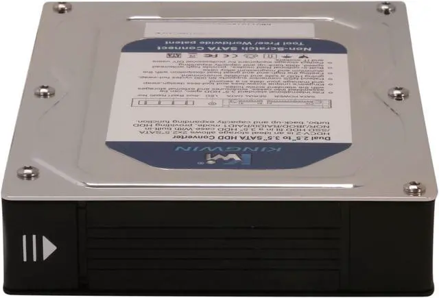 Alt view image 5 of 6 - KINGWIN HDCV-2 Dual 2.5" to 3.5" SATA HDD Converter w/ Raid