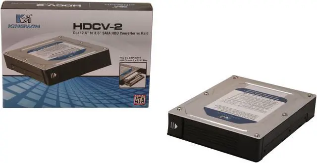 Alt view image 6 of 6 - KINGWIN HDCV-2 Dual 2.5" to 3.5" SATA HDD Converter w/ Raid
