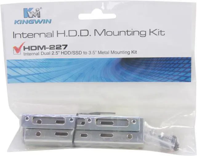 Alt view image 3 of 3 - KINGWIN HDM-227 Internal Dual 2.5" HDD/SSD to 3.5" Metal Mounting Kit
