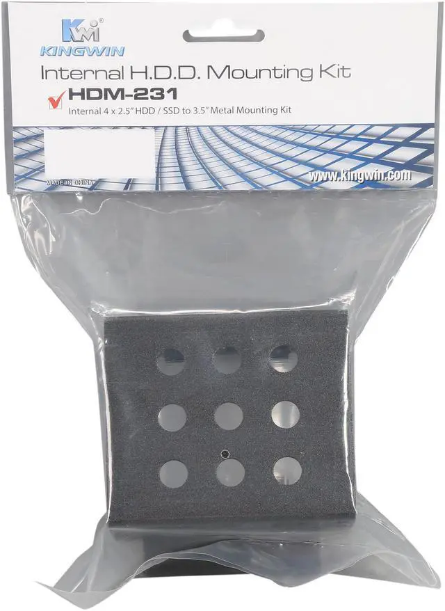 Alt view image 7 of 7 - KINGWIN HDM-231 Internal 4 x 2.5" HDD to 3.5" Metal Mounting Kit