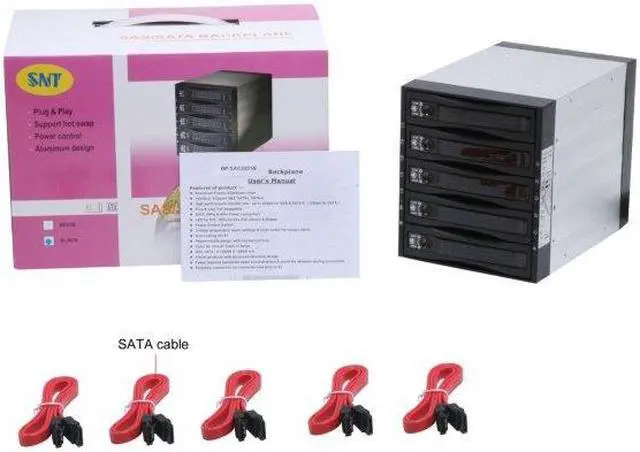 Alt view image 10 of 10 - SNT SNT-SAC3051B 5x3.5" Hard drive in 3x5.25" Bay Hot Swap SAS/SATA Backplane RAID Cage