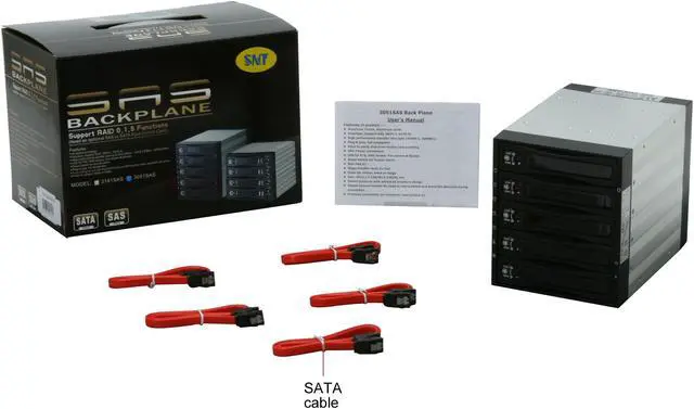 Alt view image 10 of 10 - SNT SNT-SAS3051B 5x3.5" Hard drive in 3x5.25" Bay Hot Swap SAS/SATA Backplane RAID cage Daisy Chain ready