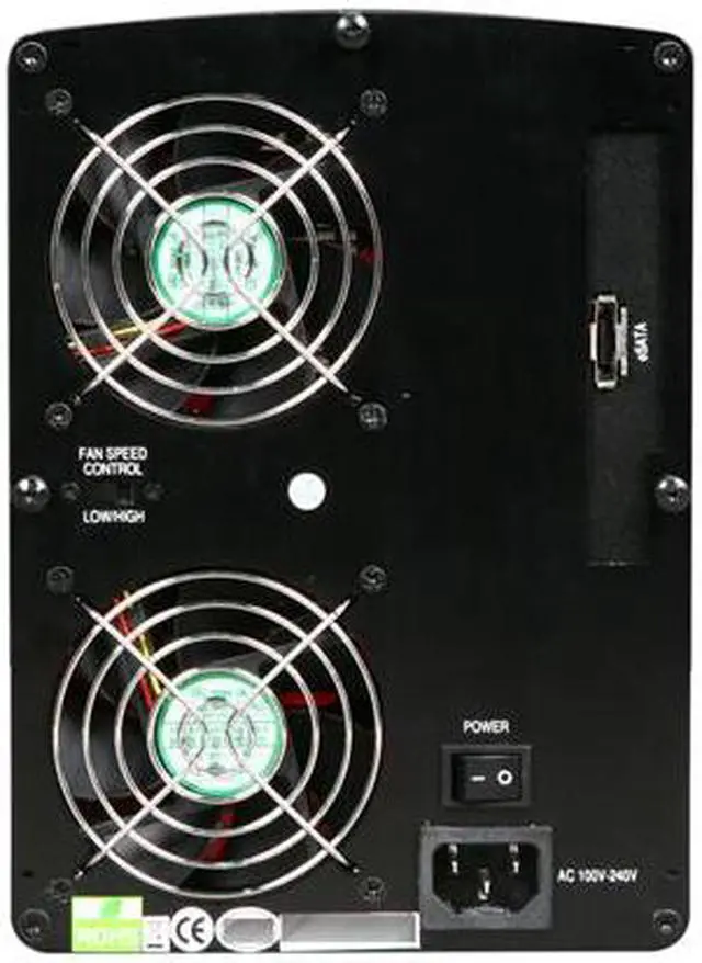 Alt view image 5 of 5 - SNT SNT-ESATA350SESR Aluminum 3.5" x 5 Bay Black SATA I/II eSATA 5 Bay SATA to eSATA External RAID Enclosure Backplane Port Multiplier w/ 2 x 80mm fan