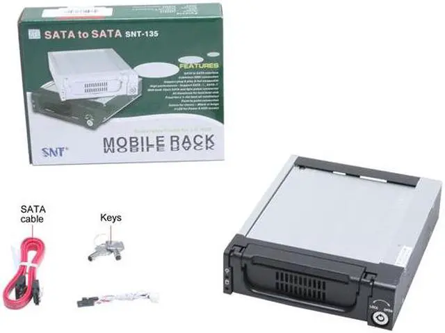 Alt view image 10 of 10 - SNT SNT-135B 3.5" to 5.25" SATA Mobile Rack Hot-swap Aluminum Hard Drive Removable Kit w/ 40mm fan