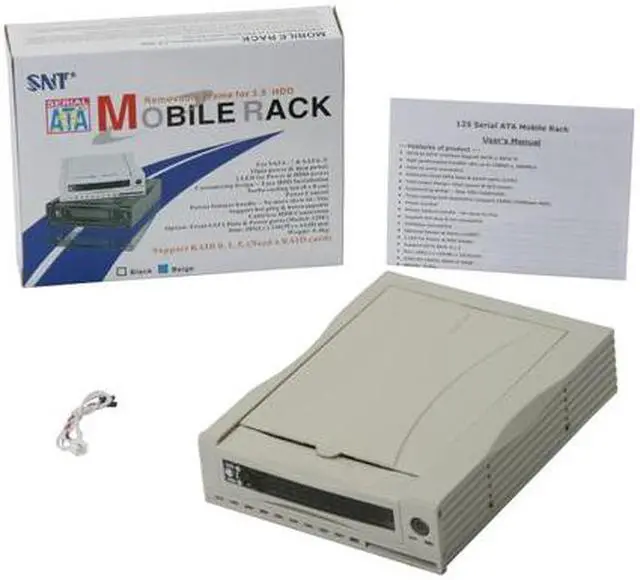 Alt view image 8 of 8 - SNT SNT-125 Beige 3.5" SATA Hard drive to 5.25" Bay SATA Mobile Rack Removable Hard drive kit