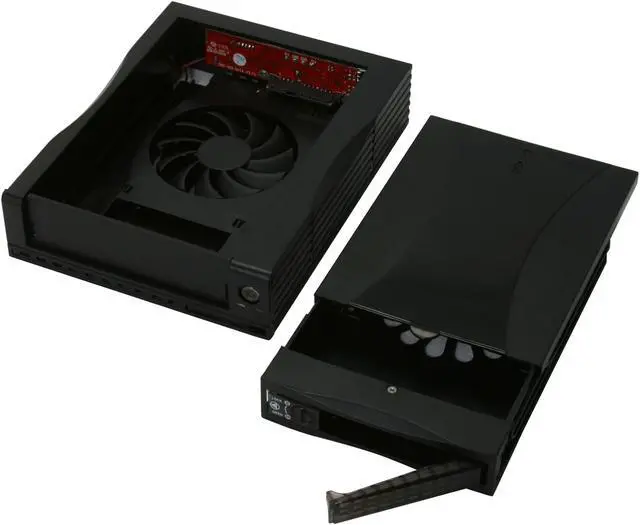 Alt view image 8 of 9 - SNT SNT-125B Black 3.5" SATA Hard drive to 5.25" Bay SATA Mobile Rack Removable Hard drive kit