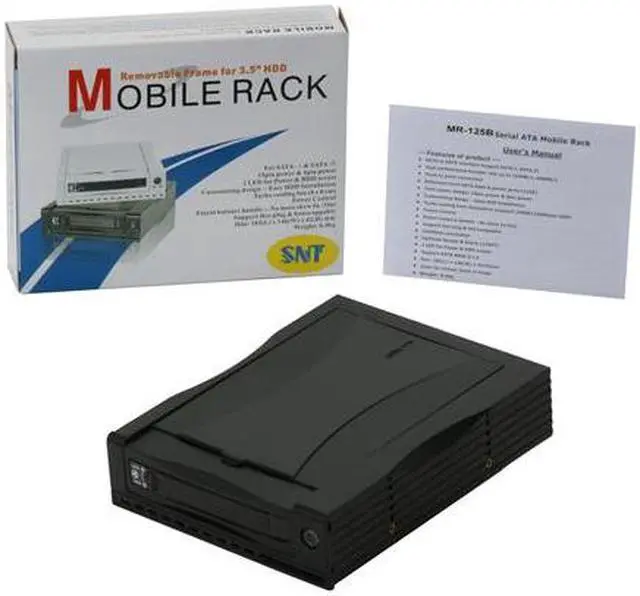 Alt view image 9 of 9 - SNT SNT-125B Black 3.5" SATA Hard drive to 5.25" Bay SATA Mobile Rack Removable Hard drive kit