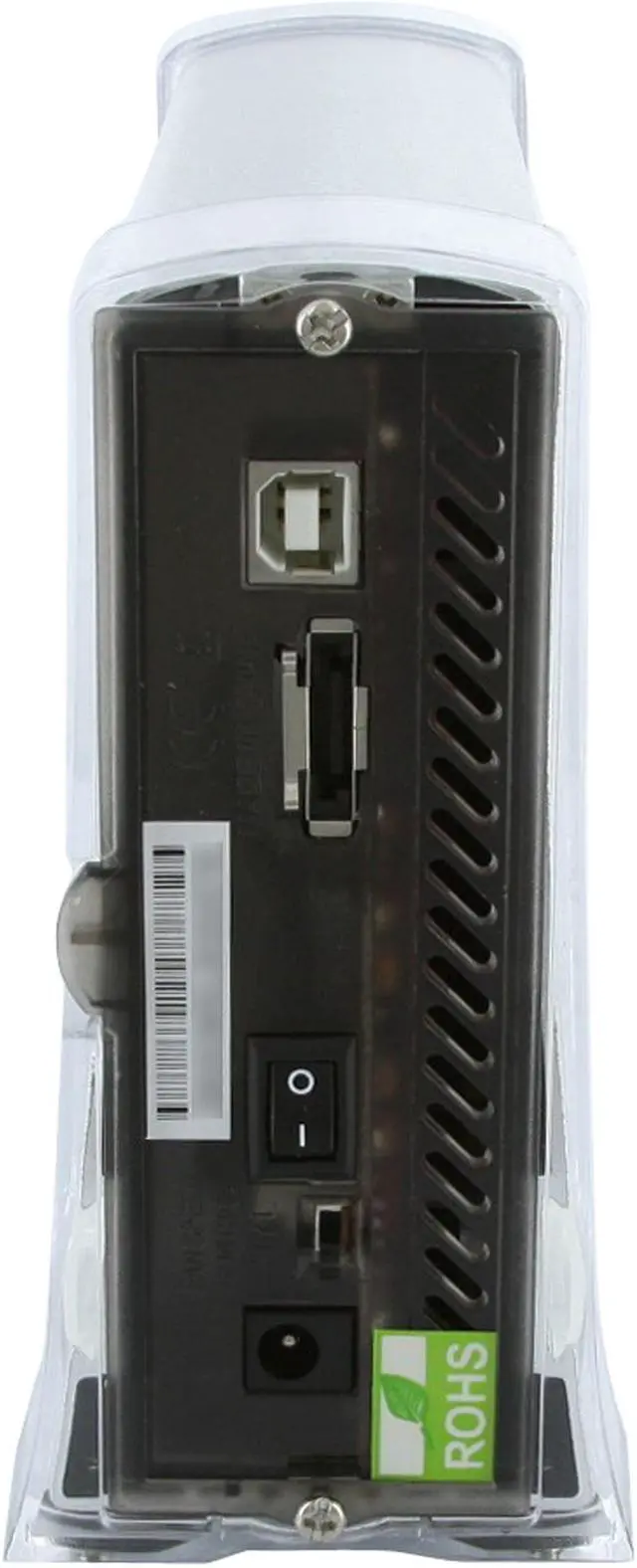 Alt view image 4 of 9 - SNT SNT-2318SUES Aluminum body & Plastic tray 3.5" Silver SATA to USB2.0 & eSATA Aluminum External Enclosure w/ Int. 80mm fan