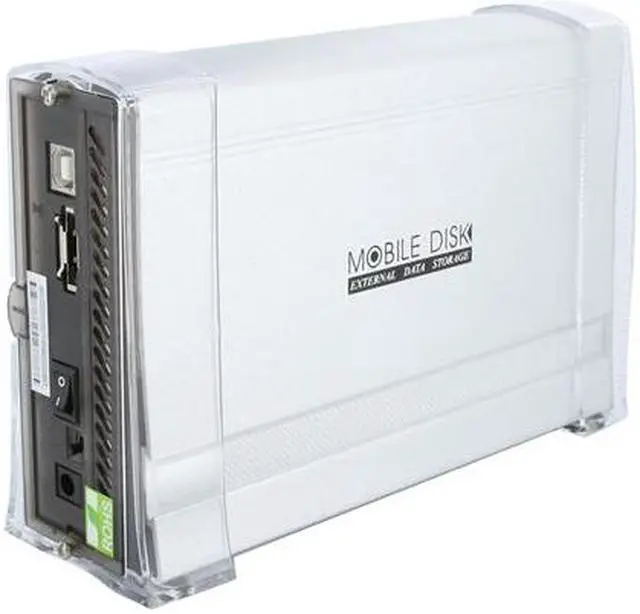 Alt view image 5 of 9 - SNT SNT-2318SUES Aluminum body & Plastic tray 3.5" Silver SATA to USB2.0 & eSATA Aluminum External Enclosure w/ Int. 80mm fan