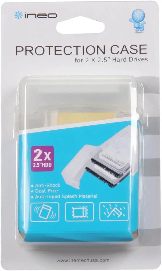 Alt view image 3 of 3 - INEO I-NC07 Stackable Protection Box for DUAL 2.5" Hard Drive-Anti Shock, Dust Free and Splash-Proof