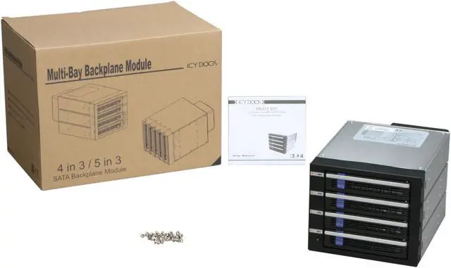 Alt view image 6 of 6 - ICY DOCK MB454SPF-B 4 in 3 SATA I, II & III Hot-Swap Internal Backplane Raid Cage Module
