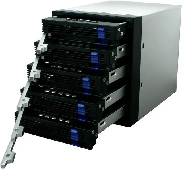Alt view image 3 of 6 - ICY DOCK MB455SPF-B 5 in 3 SATA I, II & III Hot-Swap Internal Backplane Raid Cage Module