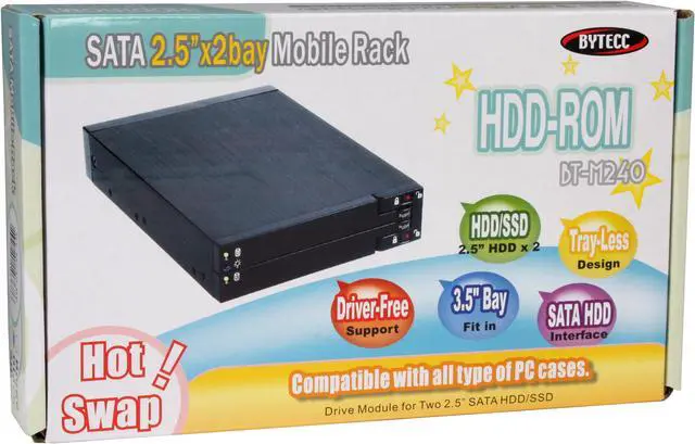 Main image of BYTECC BT-M240-BK Snap-In 2.5" SATA Double Drive Mobile Rack