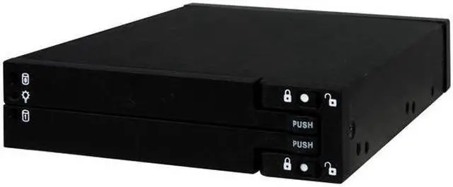 Alt view image 2 of 7 - BYTECC BT-M240-BK Snap-In 2.5" SATA Double Drive Mobile Rack